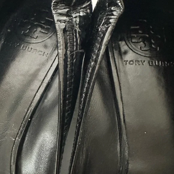 Tory Burch❤️ Flats Black Patent Leather-With Dust Bag - Picture 10 of 12